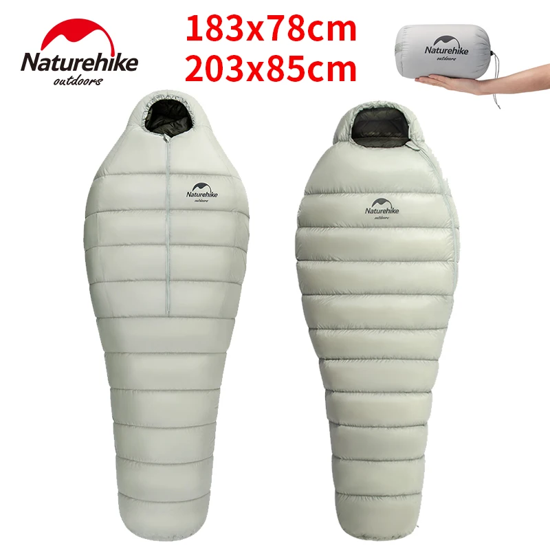 Sleeping Bag Naturehike Goose Down Sleeping Bag 860FP Ultralight Outdoor Hiking Winter Thickened 10D Nylon Adult Mummy