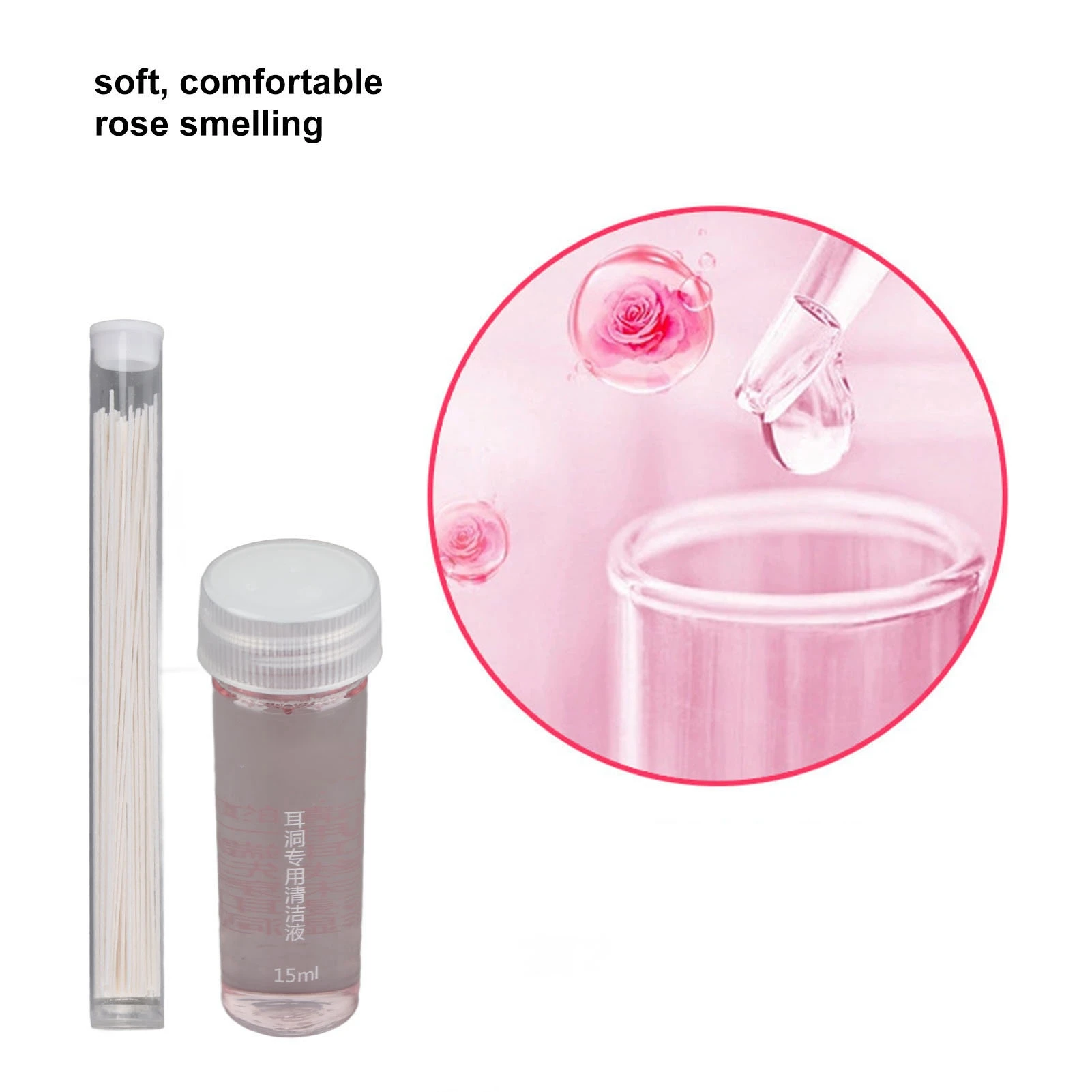 Ear Piercing Cleaning Kit Deodorant Blocking Free Cleaning Ears Holes Tools 15ml Solution 70pcs Lines