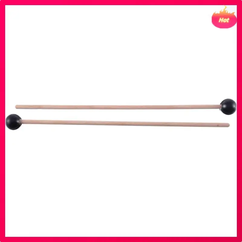 Multi 10Pcs Soft Rubber Head Sticks Wood Handle Bell Mallets For Glockenspiel Xylophone Bell Music Instruments Parts Black