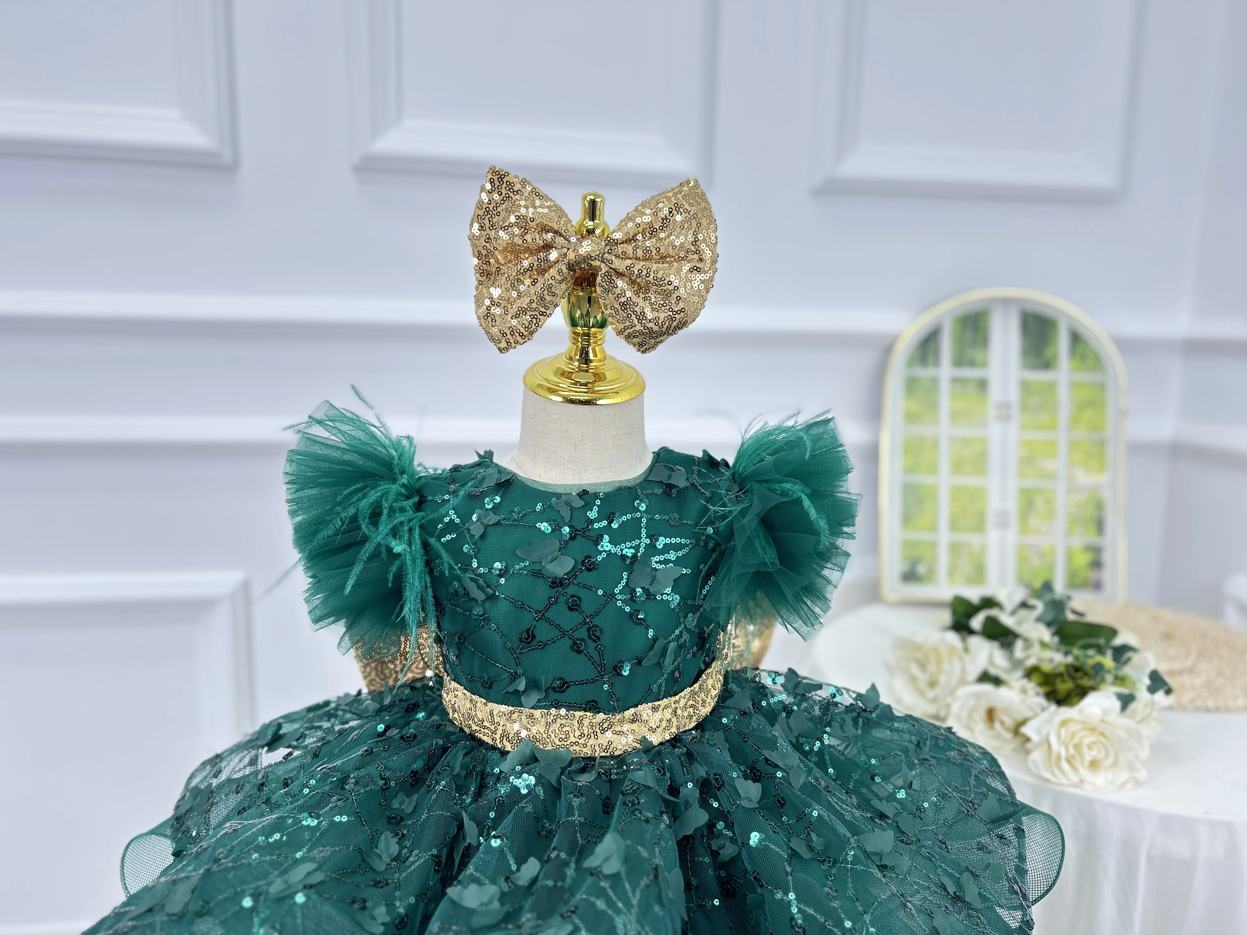 white christmas dresses Party Wear -Clara Dress Christmas Party, Birthday, Cinderella Pageant OOC- Other Colors Available 2T / Add Crinoline to Slip main image 0