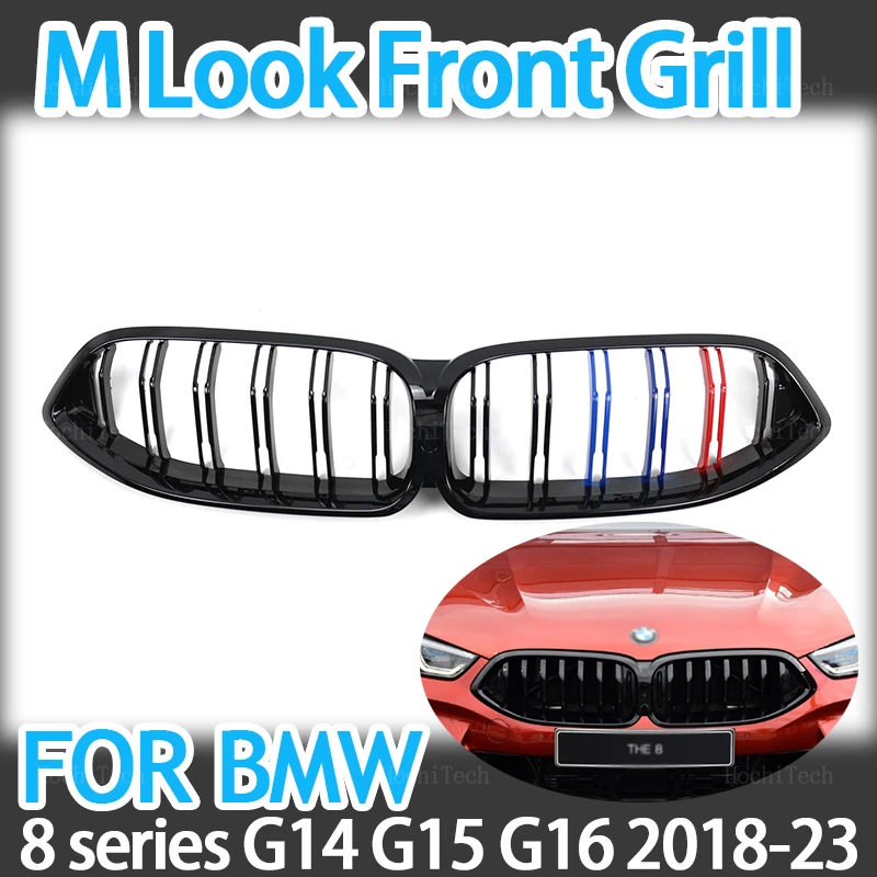 

Car Front Grille Racing Front Sport Grill Gloss Black Double Slat Kidney Grille For BMW 8 series G14 G15 G16 2018-2023