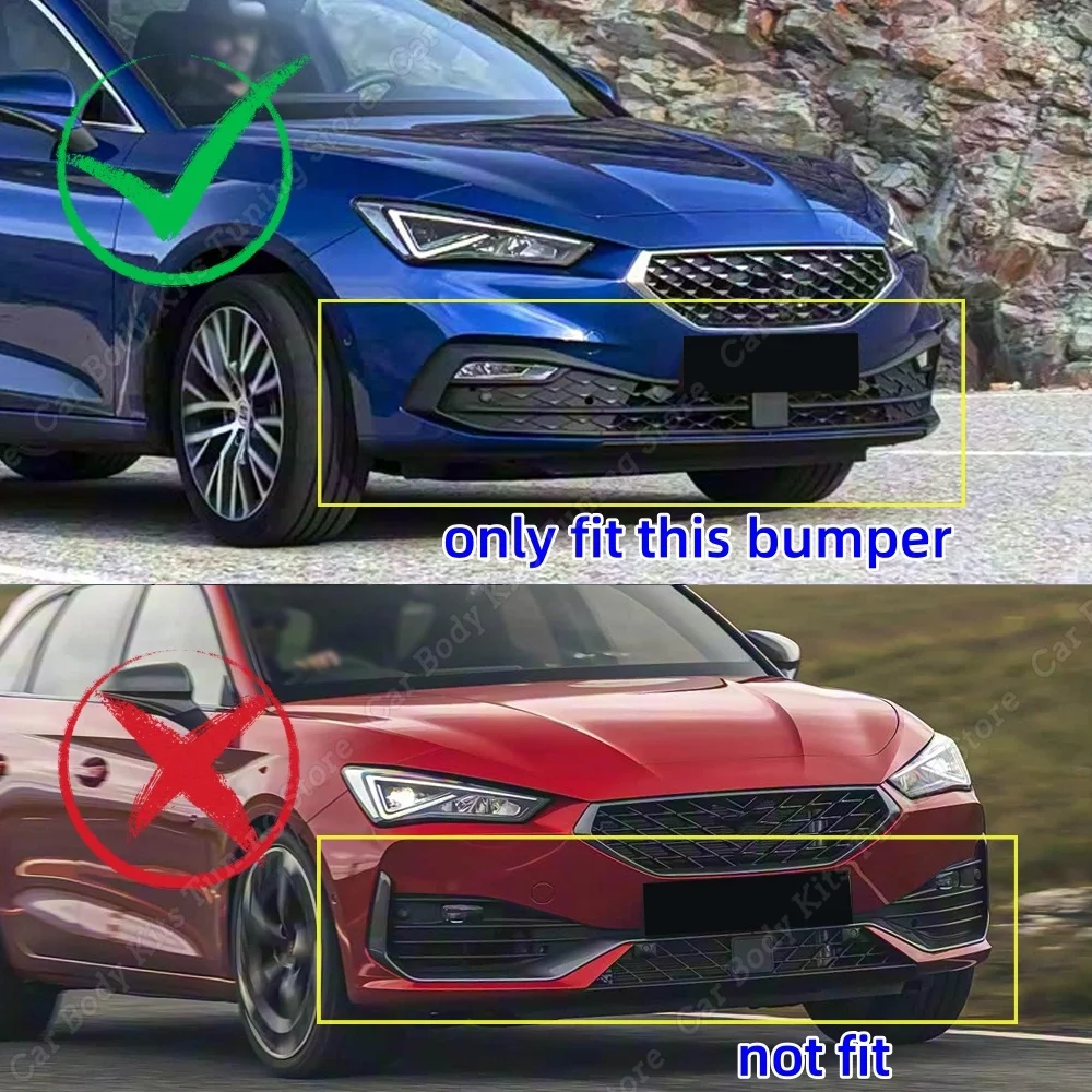 시트 레온 MK4 스탠다드 TDI TSI 2021 2022 2023 2024+ 용 자동차 앞 범퍼 립 스플리터 프로텍터 턱 디퓨저 커버 부품 3개
