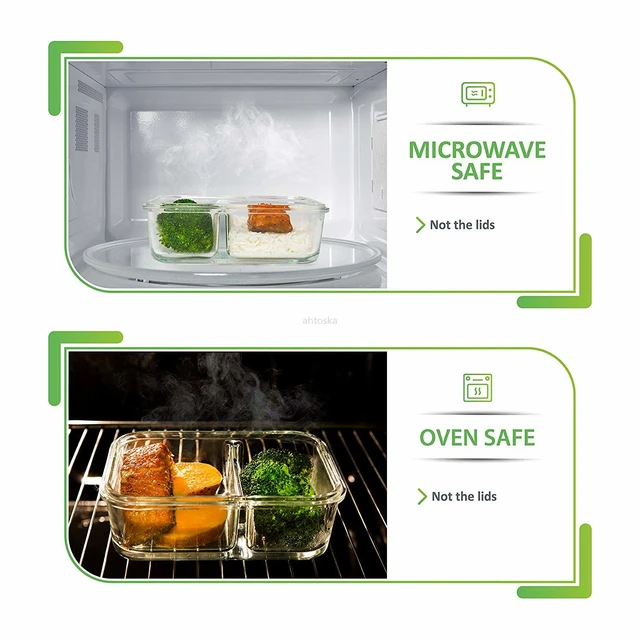 Glass Meal Prep Container Locking Lids Food Container Airtight Lunch Box  Compartment Food Storage Container Microwave Safe - Bottles,jars & Boxes -  AliExpress