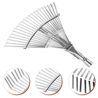 Stainless Steel Telescopic Handle Leaf Rake Carbon Grass Wire Wooden Garden Metal Rakes Leaves for Gardening Adjustable 1