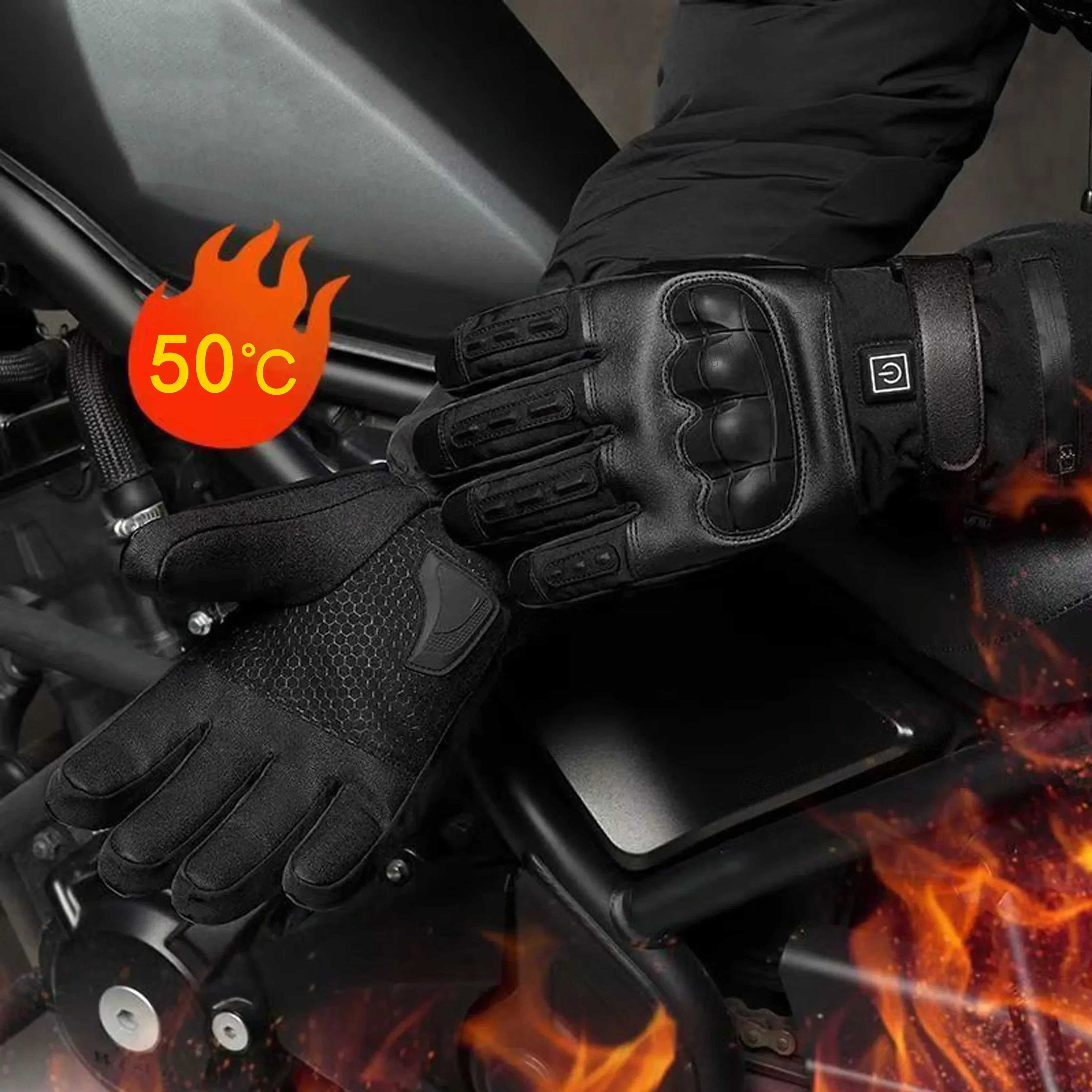 thumbnail image 2 of Men's Tactical Motorcycle Gloves With Touchscreen For Hiking 2 of 10