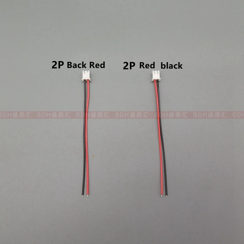 100Pcs JST XH2.54 XH 2.54mm 와이어 케이블 커넥터 2 핀 피치 수 플러그 소켓 와이어 길이 26AWG 24AWG