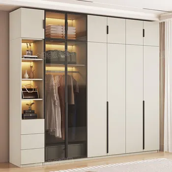 Men Aesthetic Luxury Wardrobes Tall Wood Nordic White Bedroom Wardrobes Open Storage Armoire Armario Armable De Ropa Furniture