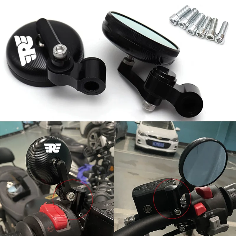 CNC ALUMINUM Mini Retro Motorcycle Rearview Side Mirrors 8mm 10mm