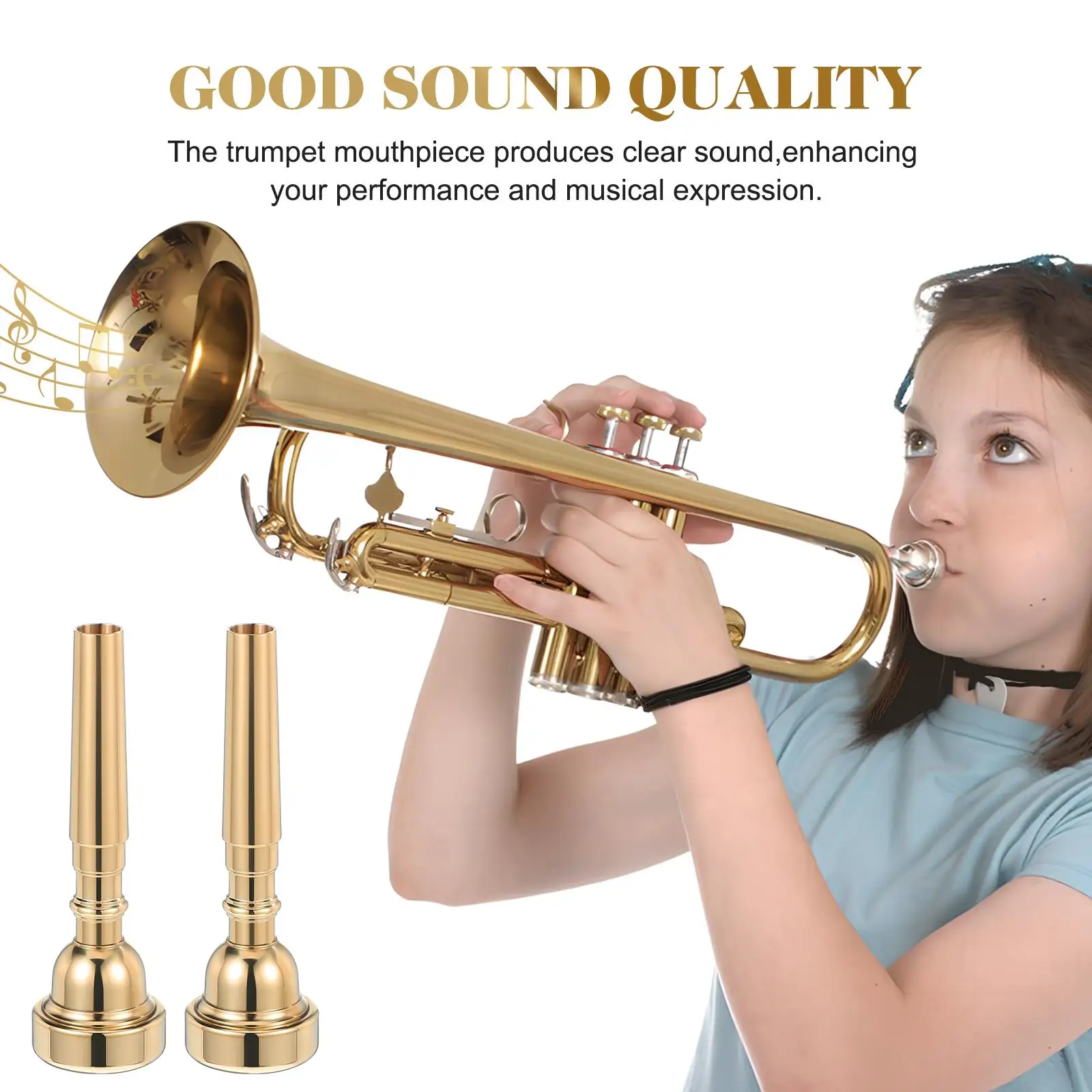 Golden Mouthpiece Trumpet Accessories Replacement Part For Small Horns Brass Instrument Tool Metal Mouthpieces Trumpet