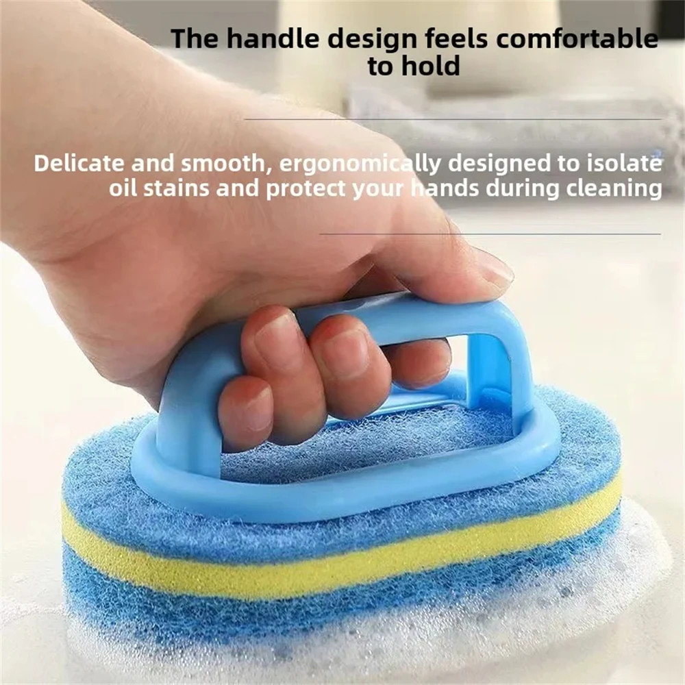 Cleaning Brush Household Cleaning Brush With Handle Sponge Kitchen Bathroom Toilet Wall Window Ceramic Tile
