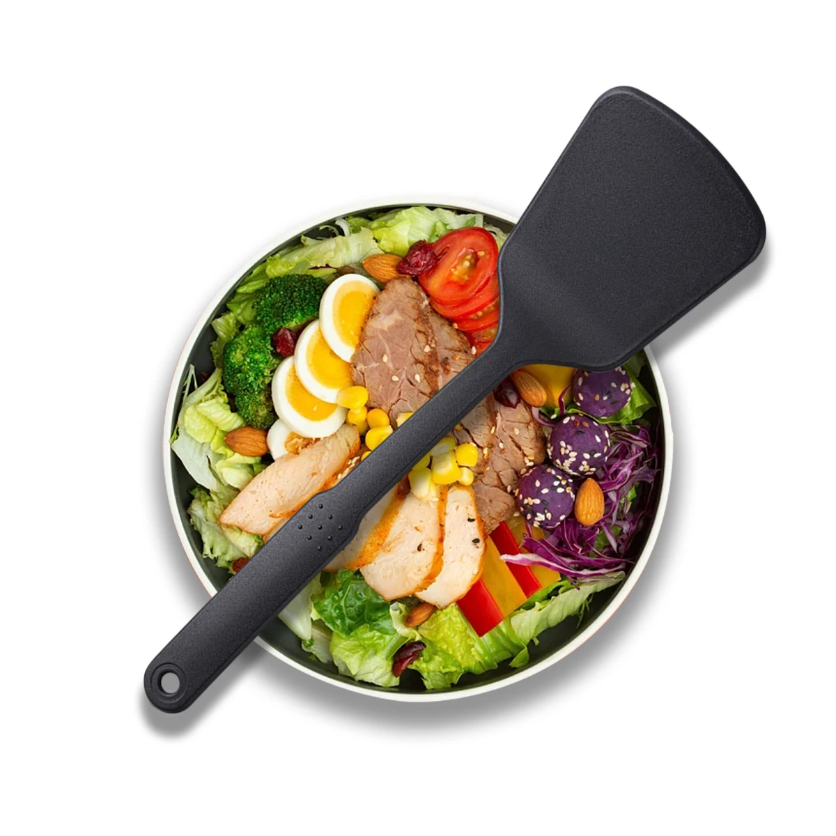 Slotted Frying Pan Turner Meat Turner Kitchen Utensil Non-stick Nylon Kitchen Tool Suitable for Cookware BPA-Free