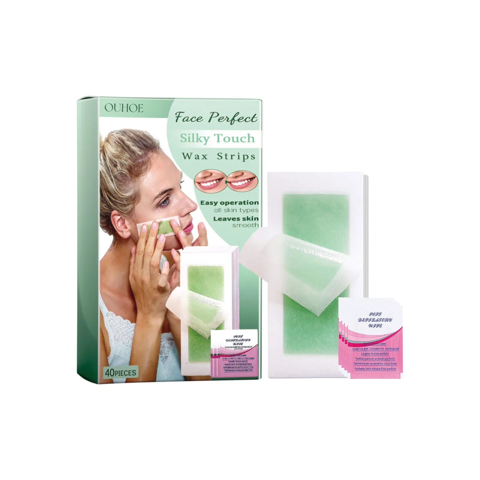 Depilatory Wax Strips for Hair Removal Facial Lip Chin Upper Toes Cheeks Eyebrows Beard Neck Arm Leg Body Epilation Beauty Tools 2