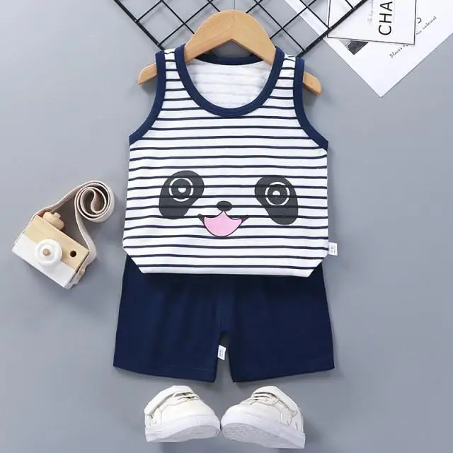 Brand Summer Clothing Toddler Outfit Baby Boy Clothes Set Sleeveless Vest+shorts 1 2 3 4years Old Kids 2pcs/set Girls Vest Sets small baby clothing set	 Baby Clothing Set