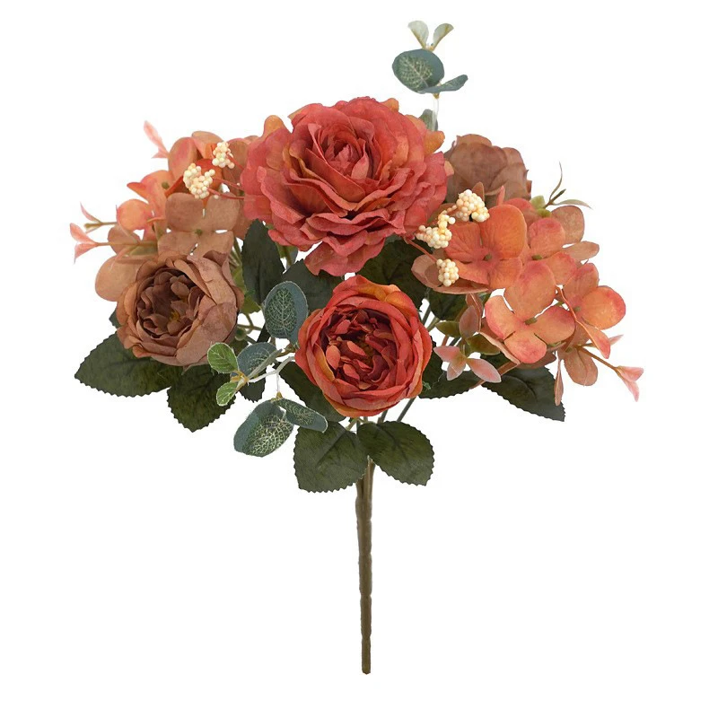 Vintage Silk Rose and Peony Bouquet for Wedding and Home Decor
