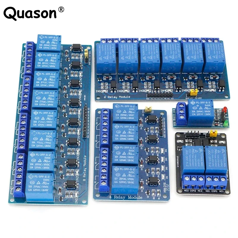 Relay Module 5V 12V 1 2 4 6 8 Channel With Optocoupler Relay Output 1 2 4 6 8 Way Module For Arduino In stock