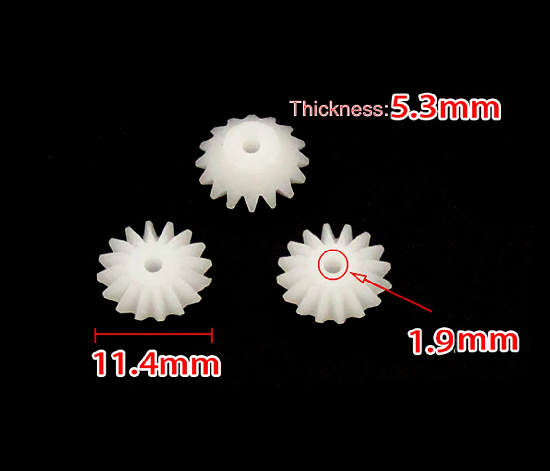 S162A 0.5M 16 Teeth 1.9mm Aperture 11.4mm Diameter Plastic Bevel Gear DIY Toy Parts Accessories transmission gear