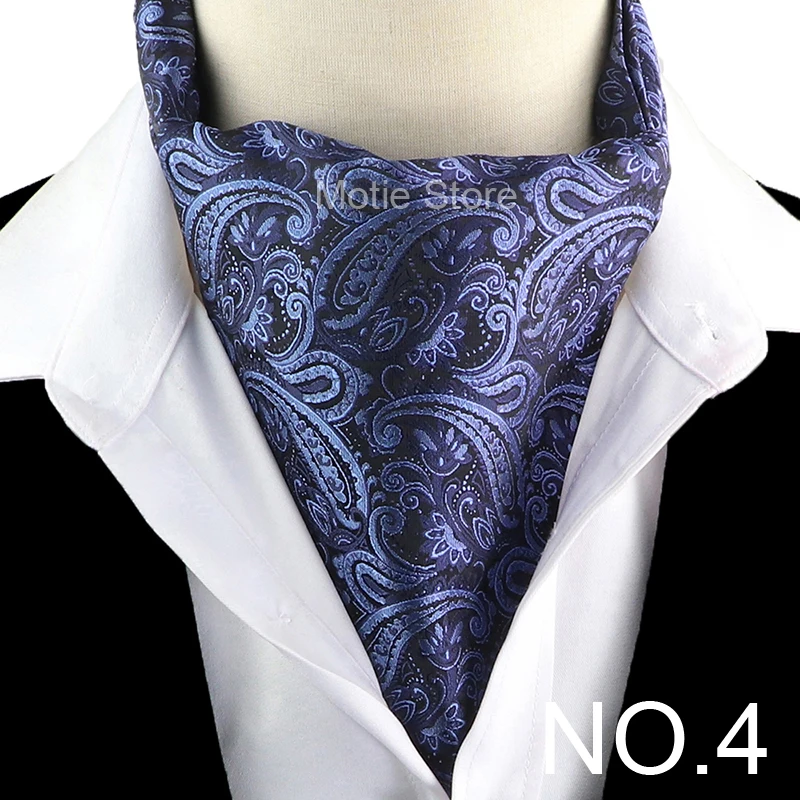 Anmutige Jacquard-Paisley-Cashew-Krawatte, formelles Ascot Scrunch Self British Gentleman Herrenschal, Polyester-Krawatte, Anzug-Accessoires – Detail 5