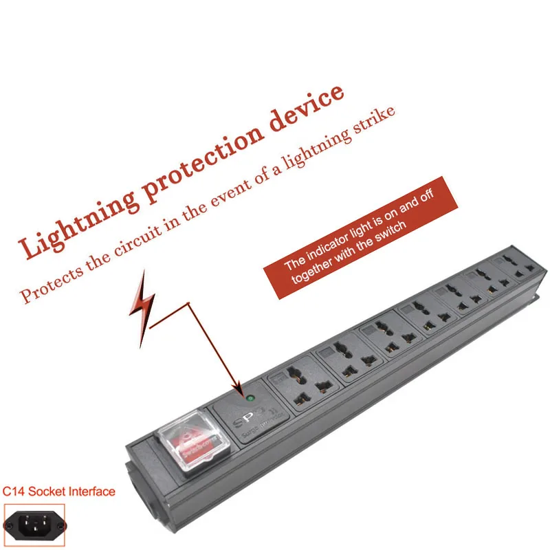 C14 port PDU power strip 10A Universal socket Network Cabinet S39e2e90f44e04ff388433402226c9e9fJ