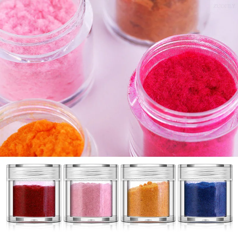 Vibrant Velvet Nail Art Glitter Powder - 10 Rich Colors for DIY Manicure & UV Gel Polish, 10ml
