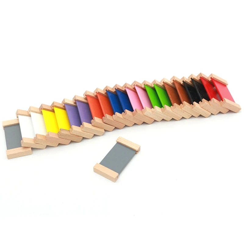 Montessori Sensorial Material Learning Color Tablet Box Wood Preschool Toy