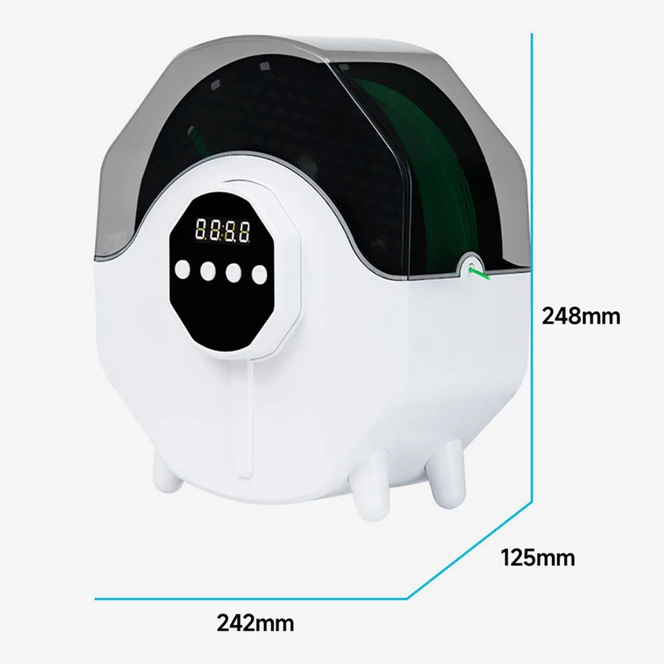 KIIINGROON 3D 필라멘트 히팅 드라이 박스, 1kg PLA PETG TPU ABS 1.75mm 2.85mm, 3D 프린터 재료 건조기 박스, 24H 설정, 새로운 업그레이드