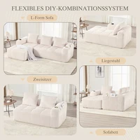 Компактный мягкий диван, модульный диван с боковым карманом и держателем для напитков, высококачественный комфорт для длительного сидения, вкл. Подушки — изображение 4