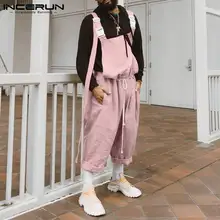 

Fashionable All-match Simple New Men Solid Comfortable Long Jumpsuits Stylish Male Leisure Baggy Straps Jumpsuits S-5XL INCERUN
