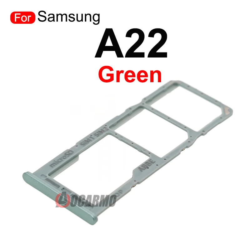 Aocarmo-블랙 화이트 그린 퍼플 Sim 카드 트레이 리더 MicroSD 홀더, 삼성 갤럭시 A22 5G