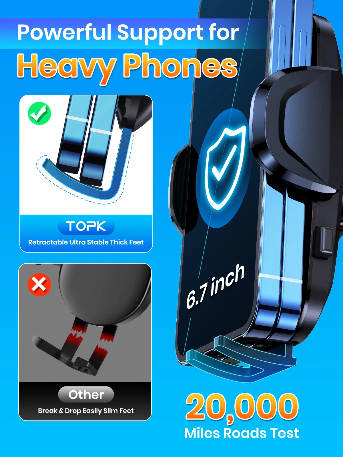 Car Phone Holders with Metal Hook Clip,Air Vent Cell Phone Car Mount,Hands Free