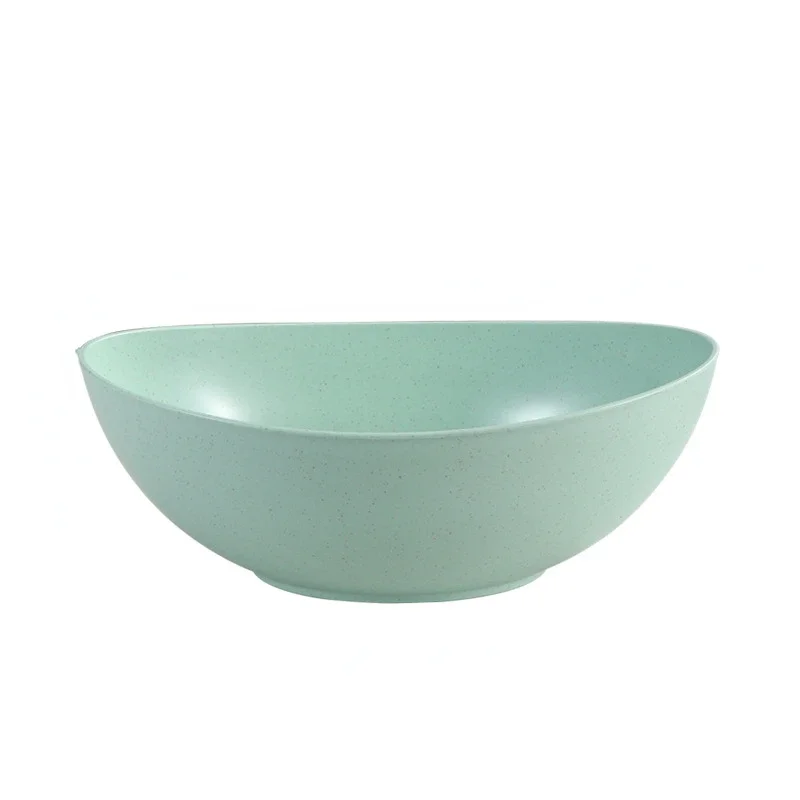 Eco-Friendly Wheat Straw Large Kitchen Bowl - Creative Microwave-Safe Dish for Fruit, Salad, and Vegetables