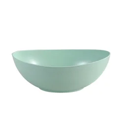 Eco - Friendly Wheat Straw Large Kitchen Bowl - Creative Microwave - Safe Dish for Fruit, Salad, and Vegetables (Green)