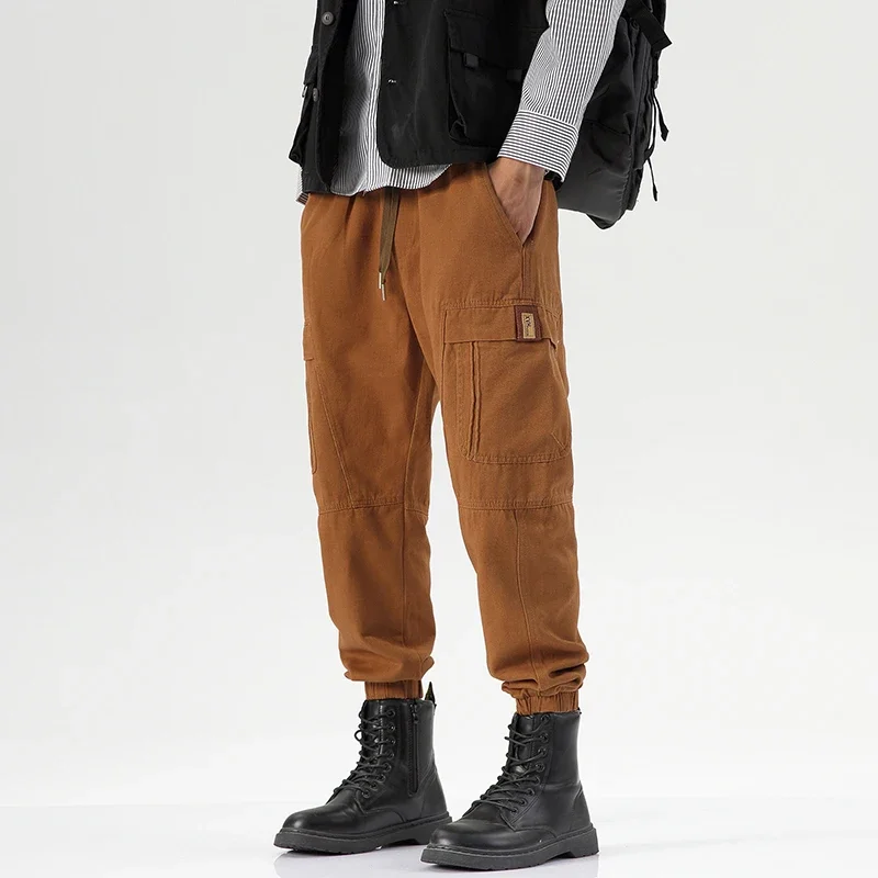 New 2024 Cargo Pants Men Jogging Pants Male Slim Fit Spring Autumn Solid Color Outdoor Hip Hop Trousers Streetwear Men Pants