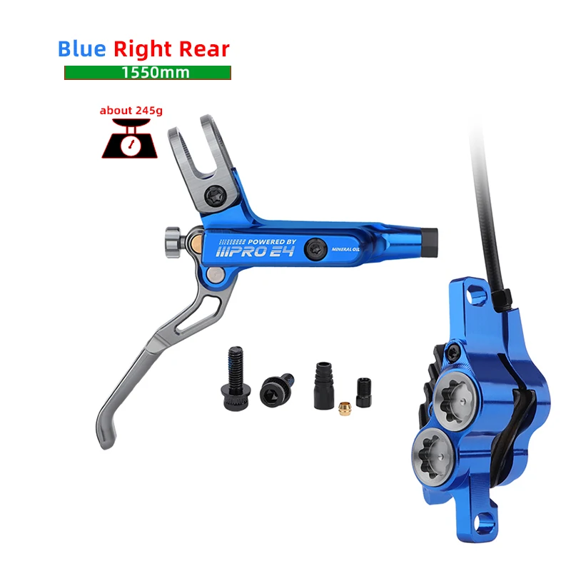 油圧自転車ブレーキ IIIPRO-4-Piston 800mm  1550mm m dh ミネラルオイルディスク フルケーブルルーティング Iipro-油圧式自転車ディスクブレーキ,フロントおよびリアブレーキ,4