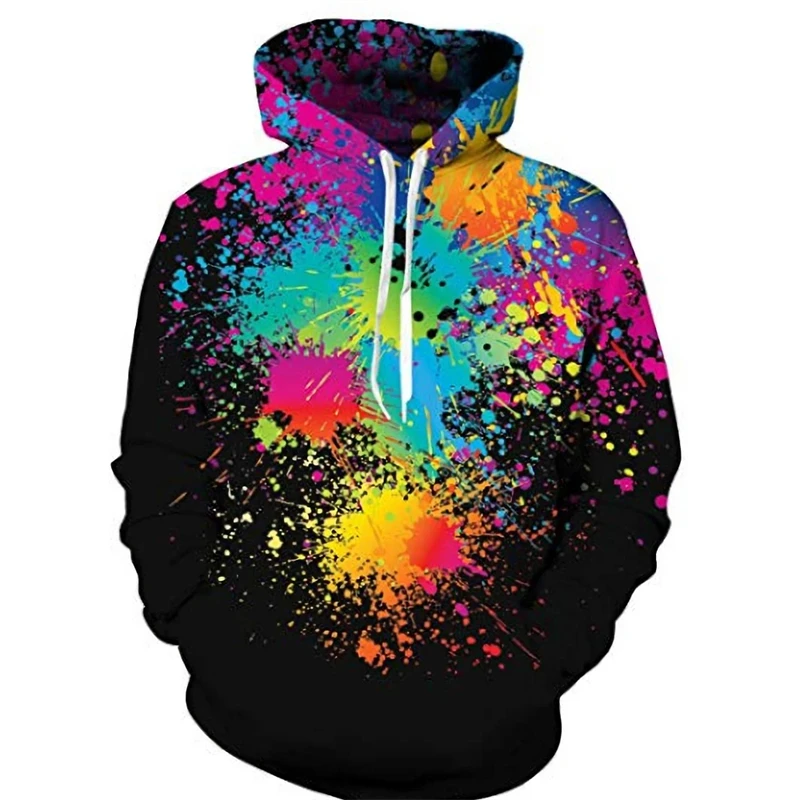 thumbnail image 1 of Sudadera con capucha para hombre y mujer, suéter con estampado 3D de grafiti de arcoíris, ropa de calle de gran tamaño, Y2K, novedad, 1 of 5