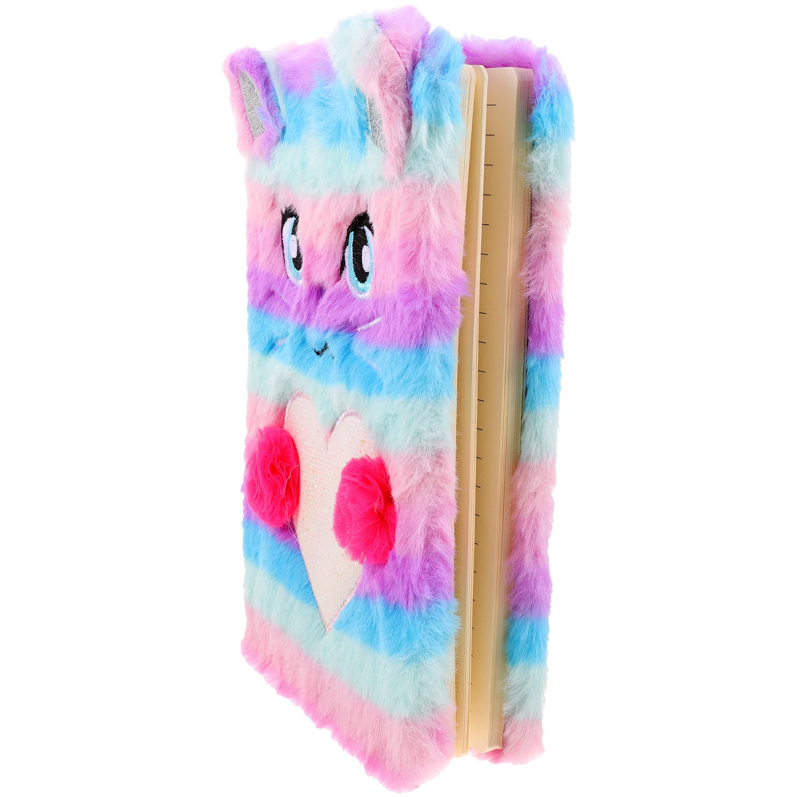 

Notebook Fuzzy Journal for Girls Diary Ages 8-12 The Kids' Diaries Lockable Cat Cartoon Plush