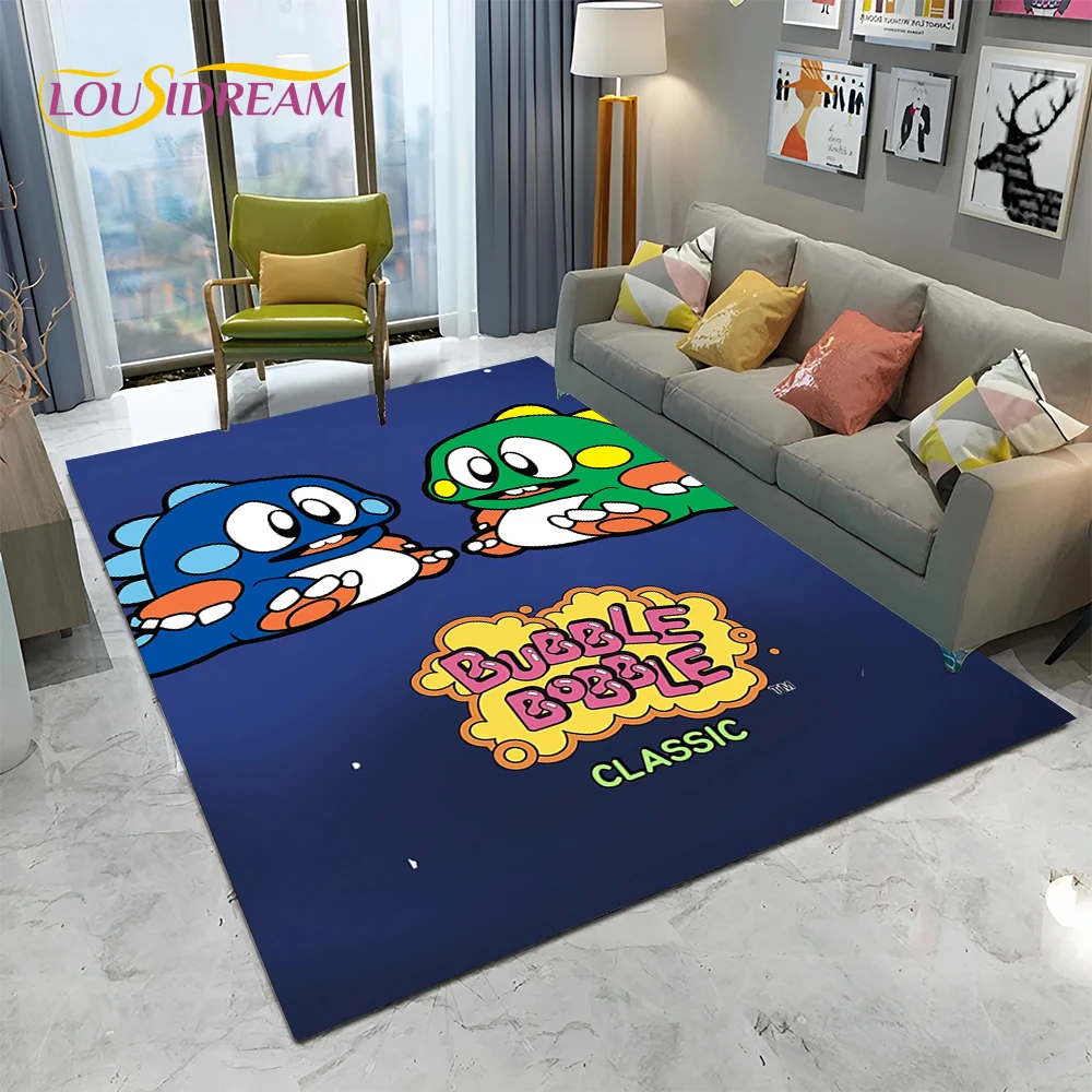 

Cartoon Bubble Bobble Game Gamer Carpet Rug for Home Living Room Bedroom Sofa Doormat Decor,kid Play Area Rug Non-slip Floor Mat