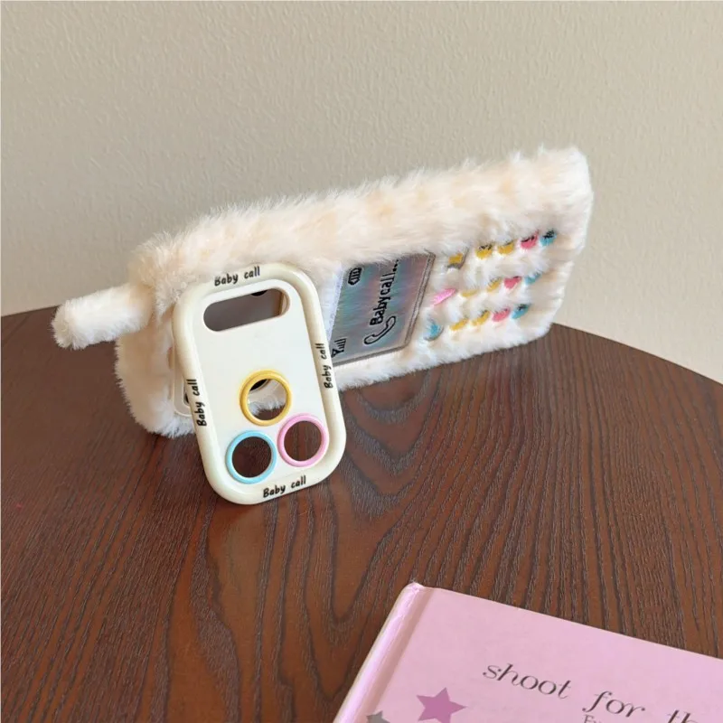 Adorable Plush Phone Case with Built-in Camera Stand