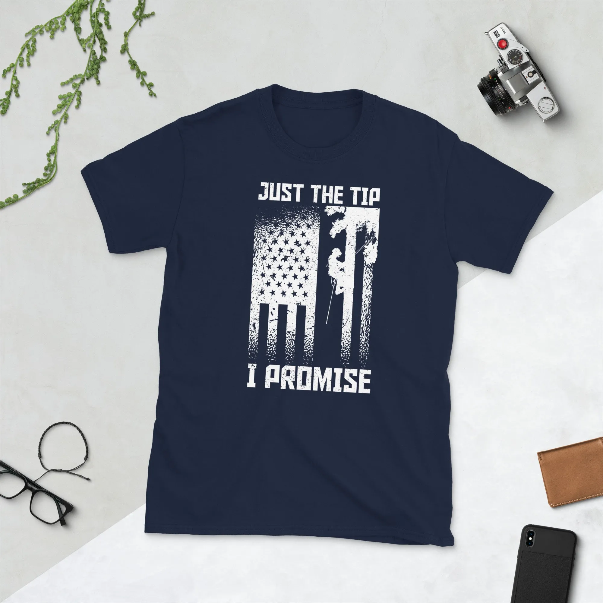 Tree Climber Us Flag Just The Tip T Shirt