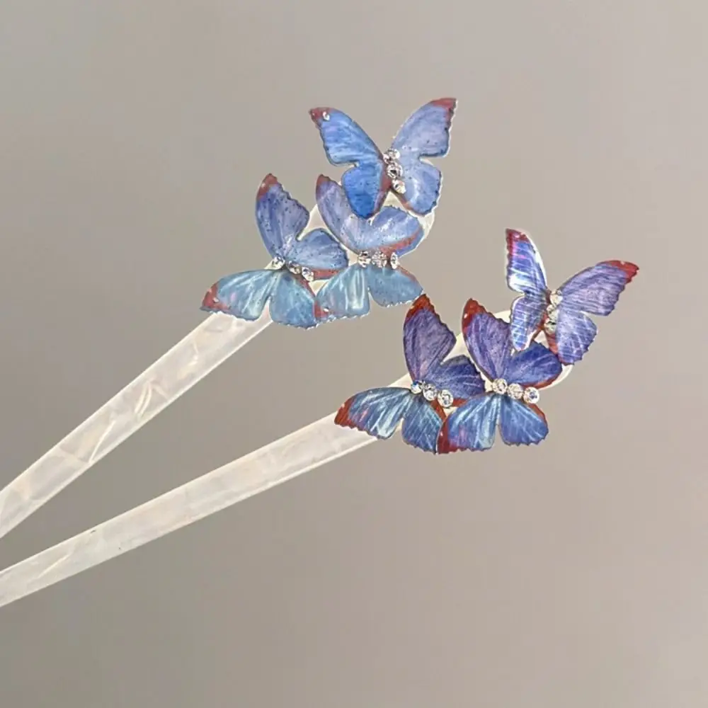 

Tassel Butterfly Hair Stick Elegant Acrylic Metal Butterfly Hair Clip Chinese Style Hair Fork Hanfu Hair Stick Daily