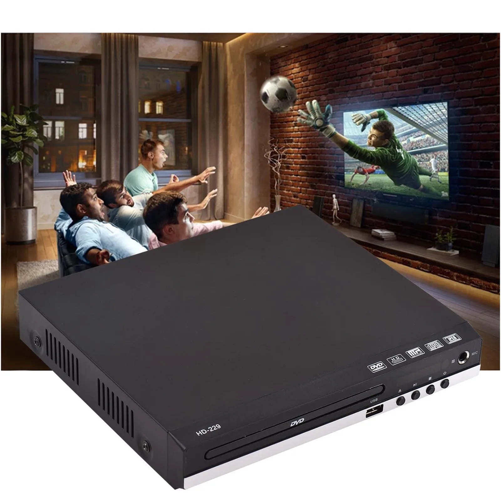 【Clearance】 Media Player Home DVD Player DVD CD Disc Player Digital Multimedia Player U Disk Playback HD AV Output with Remote Control