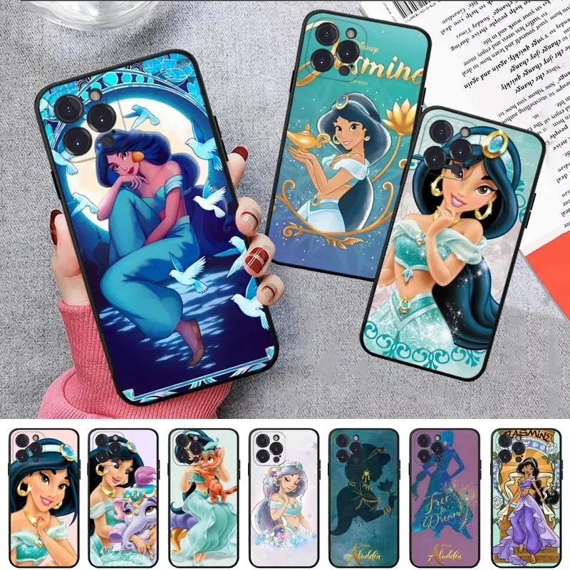 

Disney Aladdin Jasmine Princess Phone Case 15 14 Pro Max 12 13 Soft 11 XR Mini X SE2 8 XS Tpu 7 6 Plus SE20 Couple Case