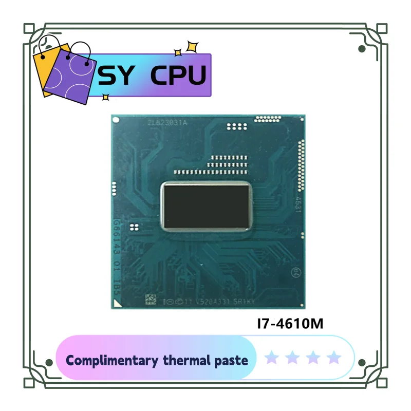 

Core i7-4610M i7 4610M SR1KY 3.0GHz Used Dual-Core Quad-Thread CPU Processor 4M 37W Socket G3 / rPGA946B