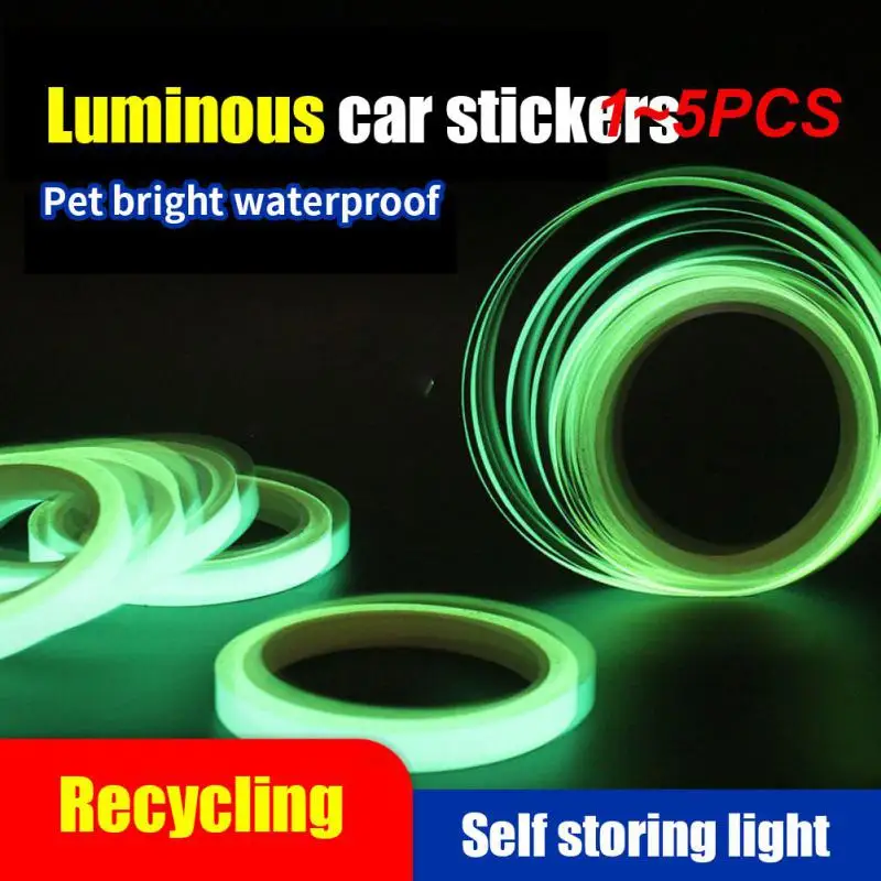 

1~5PCS Car Energy Storage Fluorescent Band Dark Luminous Stickers Car Styling Accessories Luminous Stickers Christmas Car