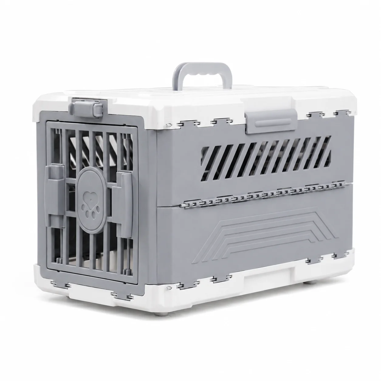 Foldable Pet Carrier, Collapsible Cat Dog Travel Crate with Secure Lock Door, Anti-Slip Mat, Portable Small Animal Kennel for Travel