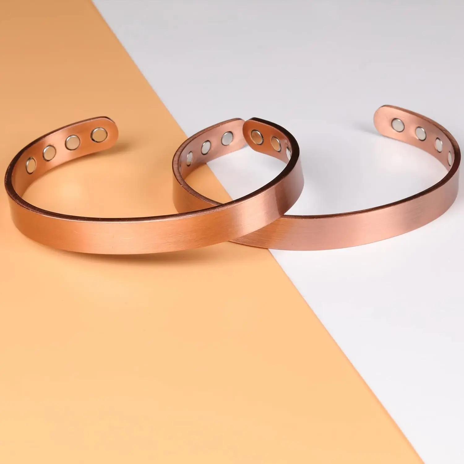ARADOO Minimalist Design Magnetic Copper Bracelet Cuff Elegant Pure Copper Bangle Bracelets for Men & Women Jewelry Gifts 2
