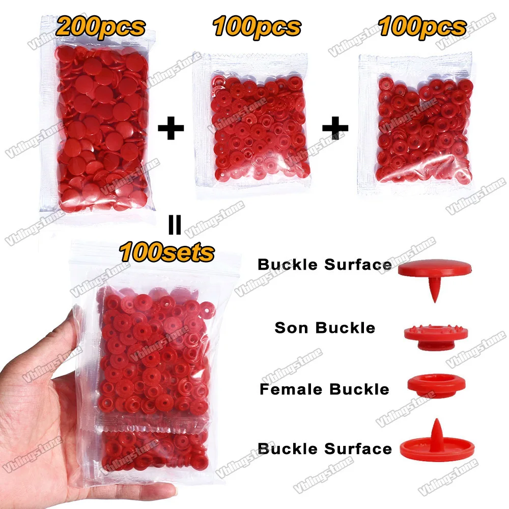Wholesale Snap Buttons T5 Round Plastic Button For Clothes Press Stud Fasteners DIY Kids Diapers Bibs Bags Folder 4