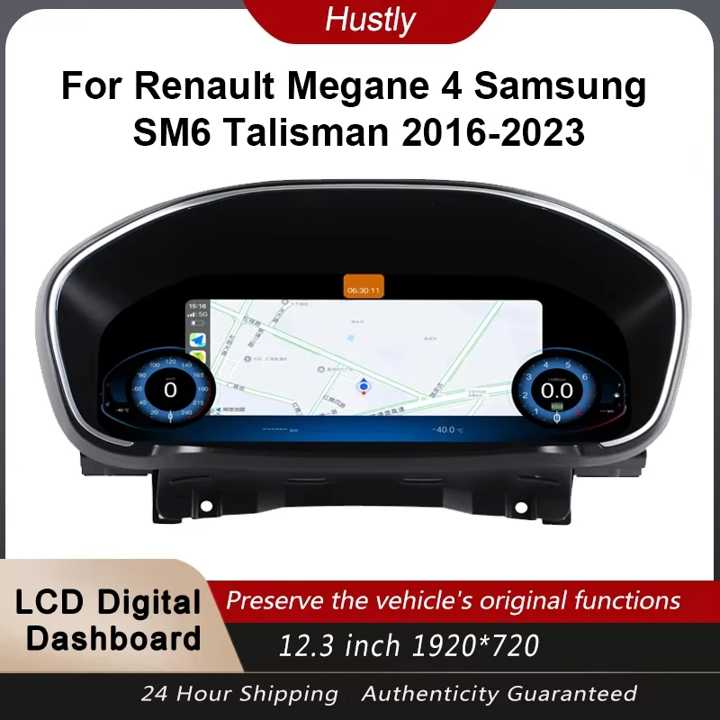Panel de Instrumentos Digital para Renault Megane 4, Samsung SM6, Talisman 2016-2023, Velocímetro, Podómetro, iOS CarPlay 1