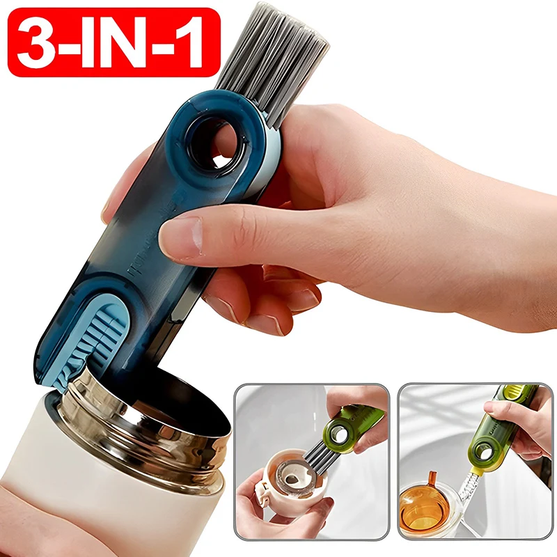 3 In 1 Cup Lid Cleaning Brush Multifunctional Nursing Bottle Gap