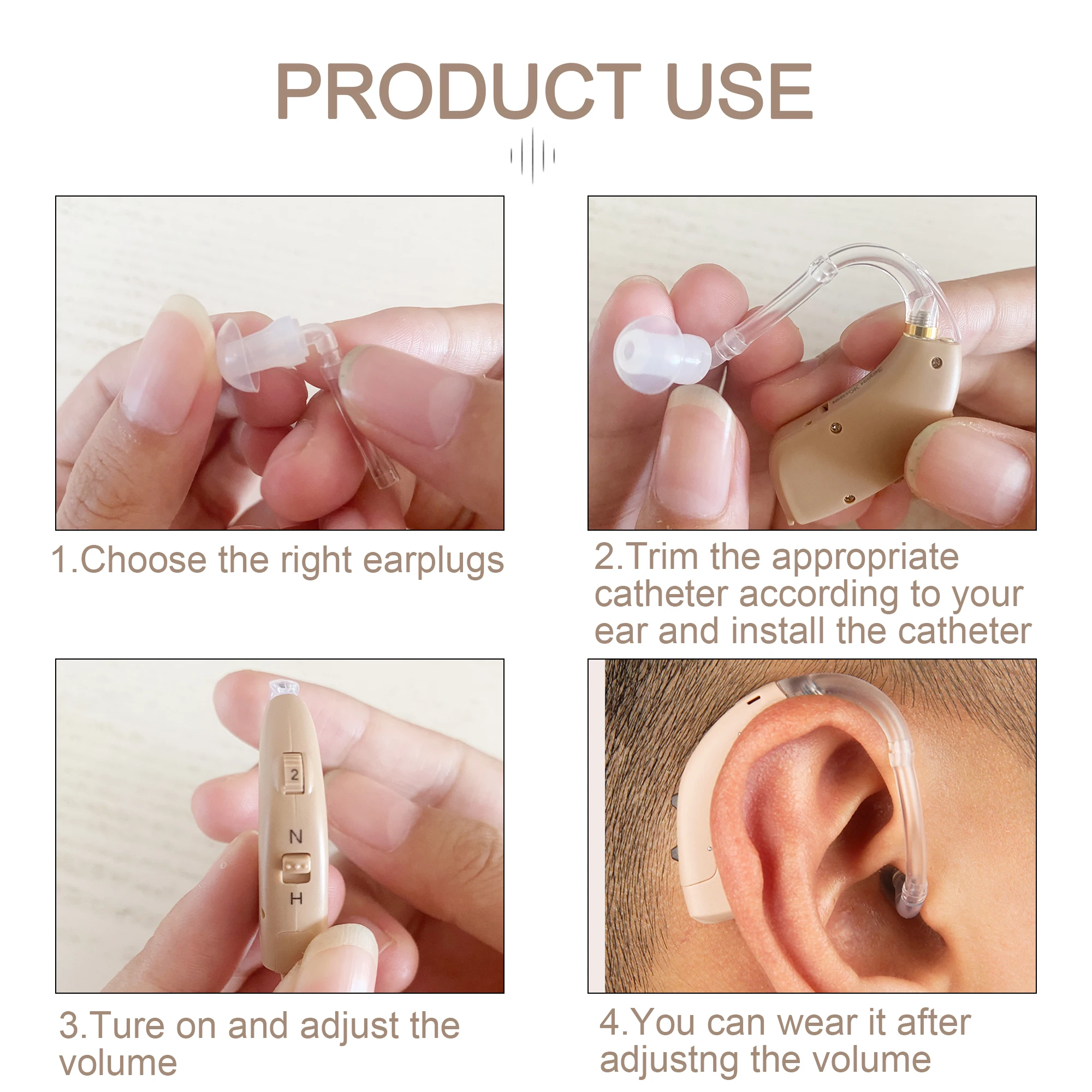 2025 Digital Hearing Aids BTE Adjustable Tone Sound Amplifier Portable Deaf Elderly digital Hearing Aid hearing aid