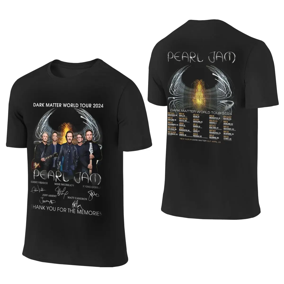

Pearls Jam Band 2024 World Tour Two Sides T-Shirt for Men Women Rock Concert Funny Pure Cotton Tees Short Sleeve Plus Size Top